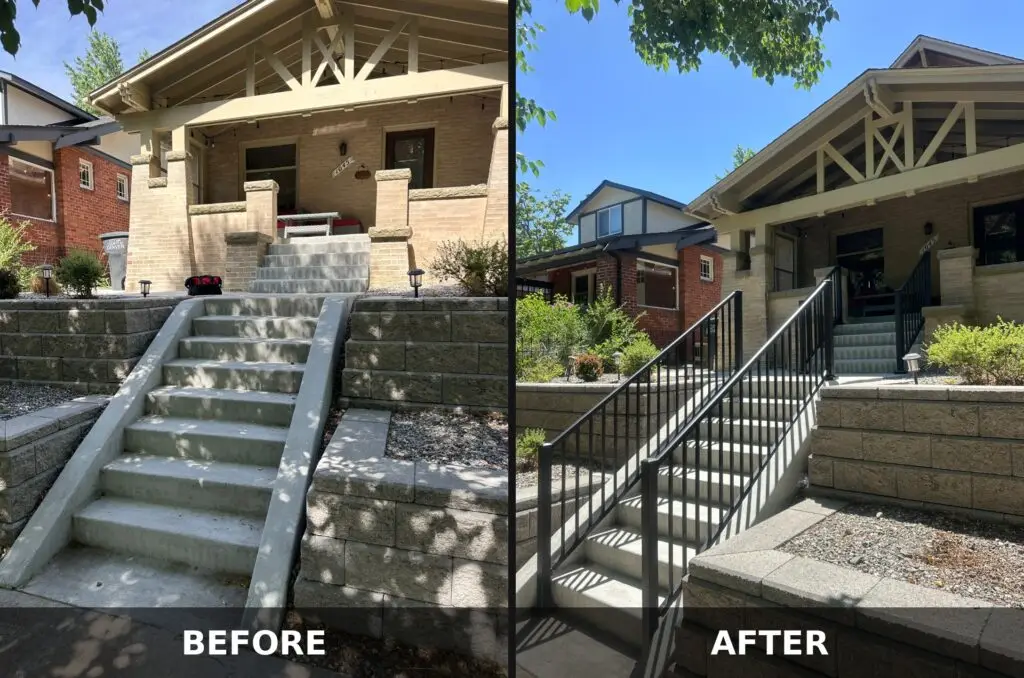 Stair Railing Installation in Denver — concrete anchoring