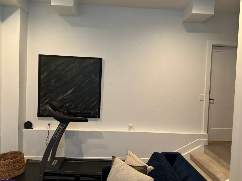 Wood Slat Accent Wall Installation in Denver — basement accent wall